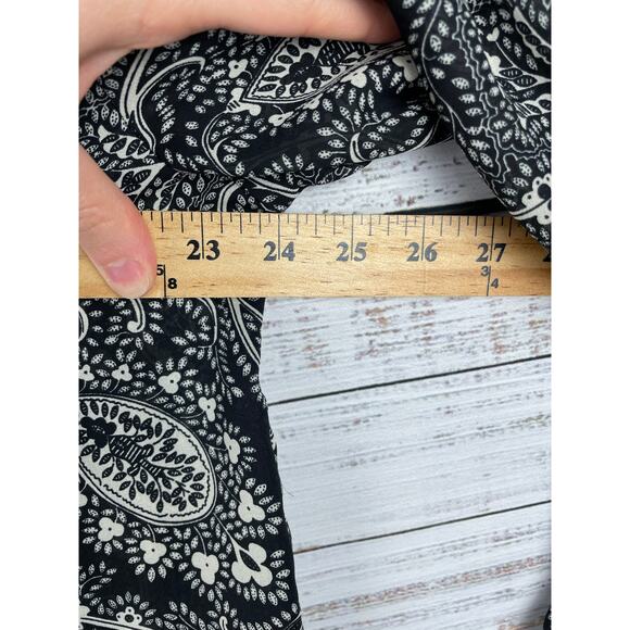 Vintage Diane Von Furstenberg Color Authority Black Paisley Button Down Shirt L - Picture 7 of 7